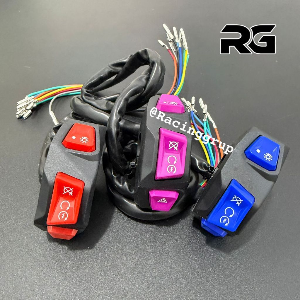 Holder Switch Saklar Kanan 3 tombol Stater on/of engine stop Universal Model Ktc Yamaha Xabre Ducati