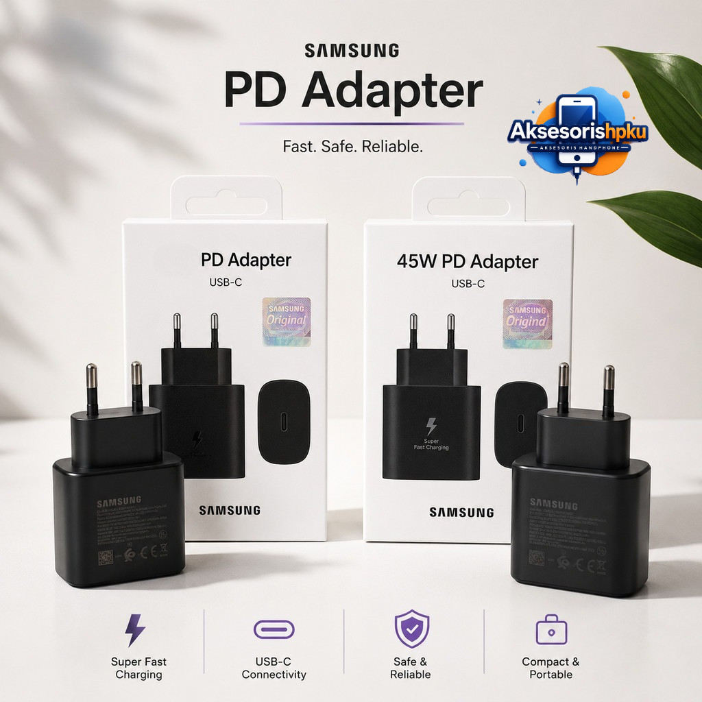 Kepala Charger Samsung 45W - Power Travel Adaptor Samsung 45W USB-C Adapter Samsung 45W USB-C Adapto