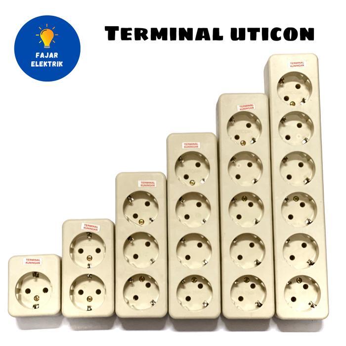 UTICON STOP KONTAK ARDE 1-6 LUBANG/ TERMINAL KUNINGAN/ COLOKAN LISTRIK - 1 LUBANG