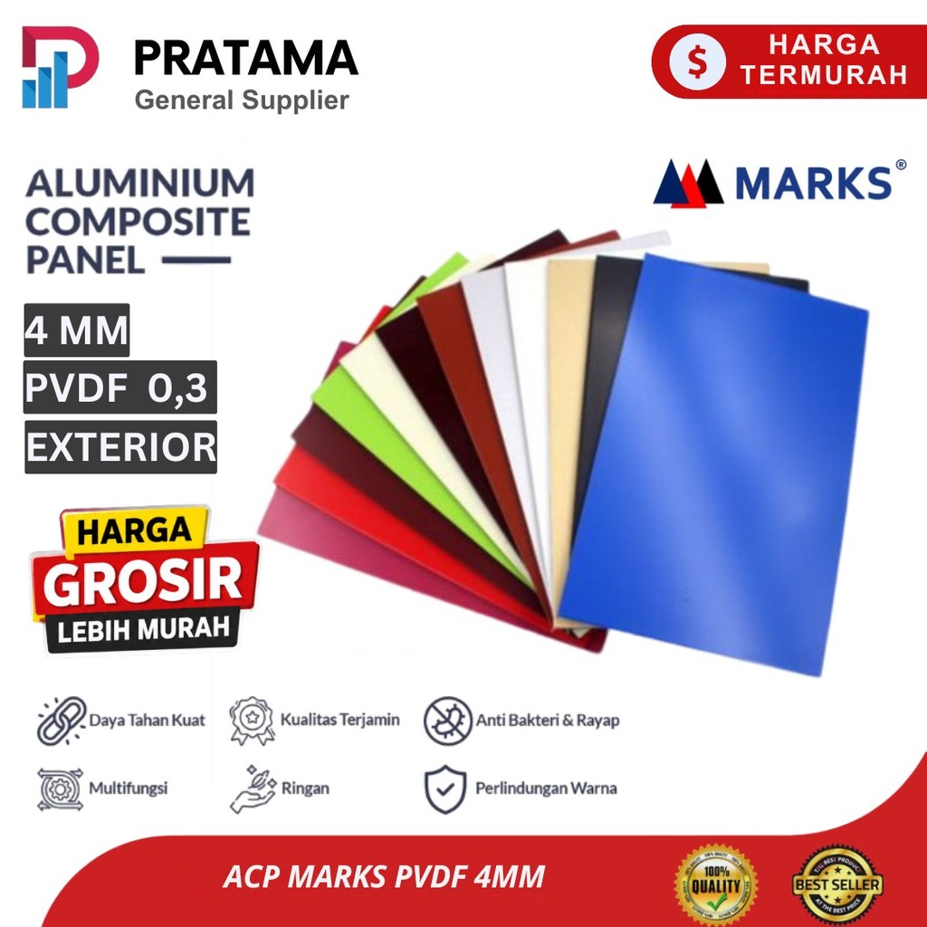 Papan Alumunium Composite Panel (ACP) 4 mm MARKS PVDF - 122x244 cm
