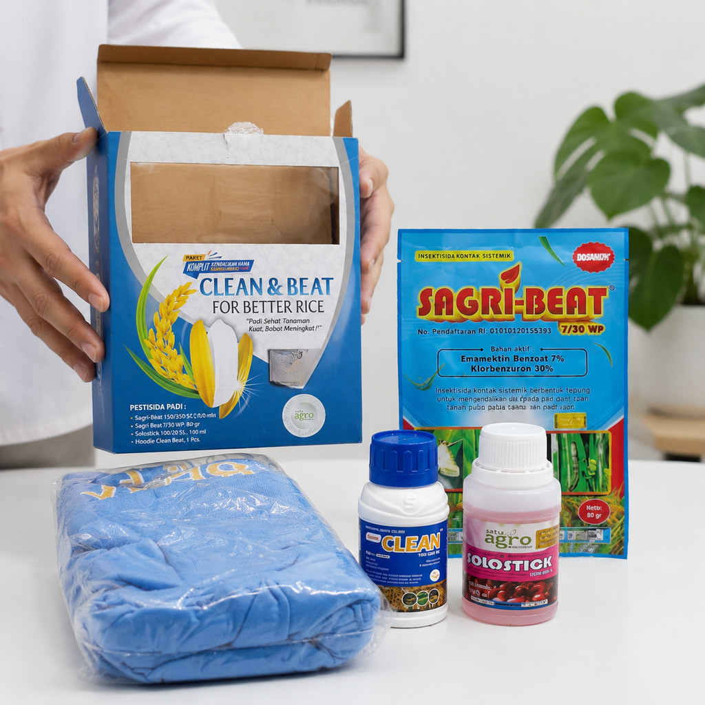 PAKET KOMPLIT KENDALIKAN HAMA SUNDEP,BELUK,HPP+ SAGRI CLEAN 150/350SC 100ML Bahan aktif : Fipronil 1