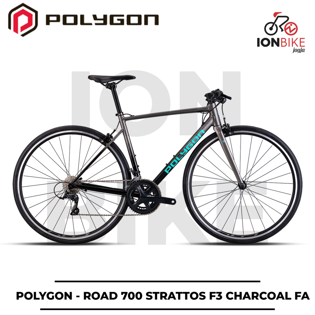 Sepeda Urban Roadbike Polygon Strattos F3 700c Terbaru Shimano Sora 9 Speed - 700 C Road Fitness Bik