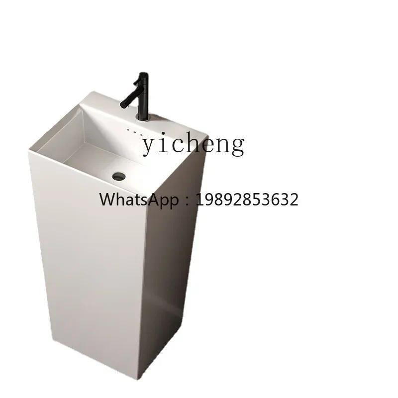 Y1 Norc Pedestal Basin Ceramic FloorMounted Integrated Wash Basin Square Column Washbasin