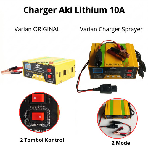Charger Aki Mobil Intelligent Battery Charger 12V/24V 10A - Charger Aki Lithium 12V 10A