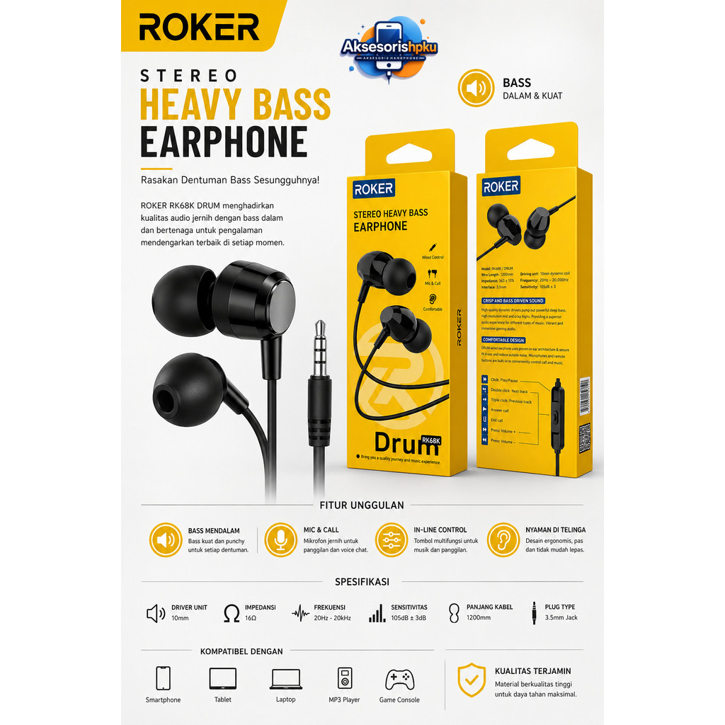 Roker DRUM Rk68k Earphone