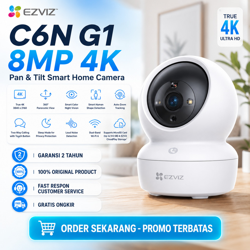 EZVIZ C6N 8MP - IP CAMERA SMART WIRELESS 8MP TWO WAY AUDIO