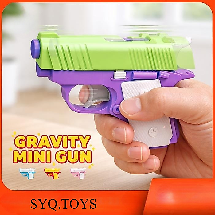88208-B/M1911 GRAVITY 3D RADISH GUN Mainan Tembakan Mini Tekan Warna Warni - Tanpa Bubble