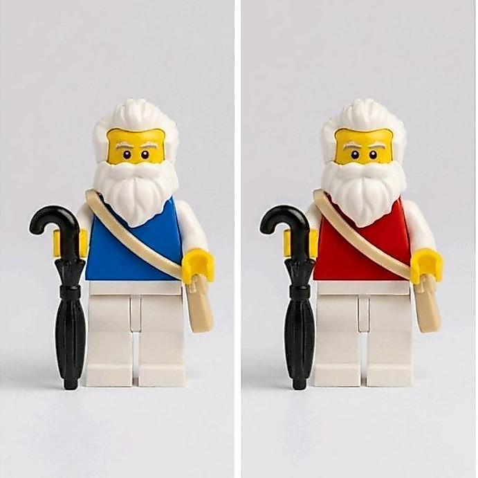 Promo Lego Minifigure Wisdom elderly with simple clothes , black umbrella & tan bag pouch Diskon