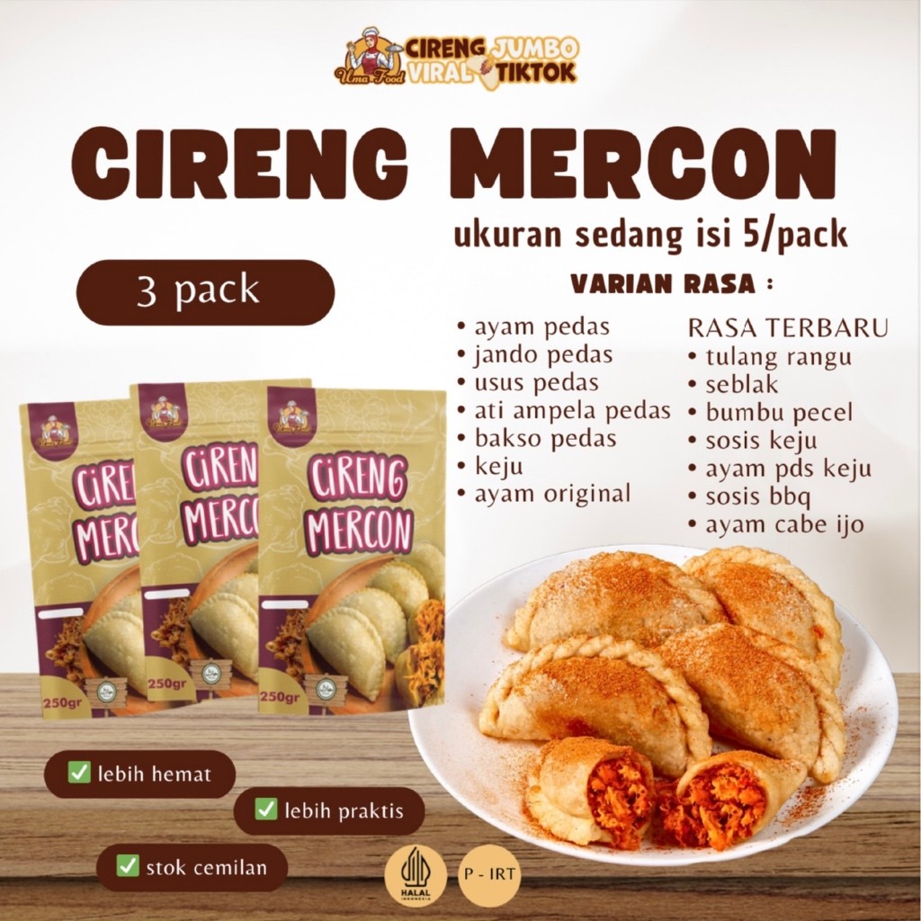 (OFFICIAL UMAFOOD) 3 PACK CIRENG ((MERCON)) ISI AYAM SUWIR PEDAS/JANDO PEDAS/USUS PEDAS / CIRENG ATI