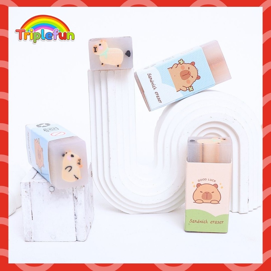 

Penghapus Kotak Mini Capybara ER-1980 Karakter Hewan Hapusan Eraser Karet Coklat Lucu Unik