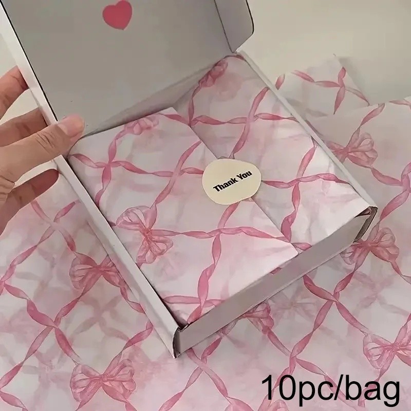 

10pcs Bowknot Tissue Paper Sydney Paper Pink Bow Bouquet Flower Wrapping Paper Gift Wrap Art Paper for Y Crafts