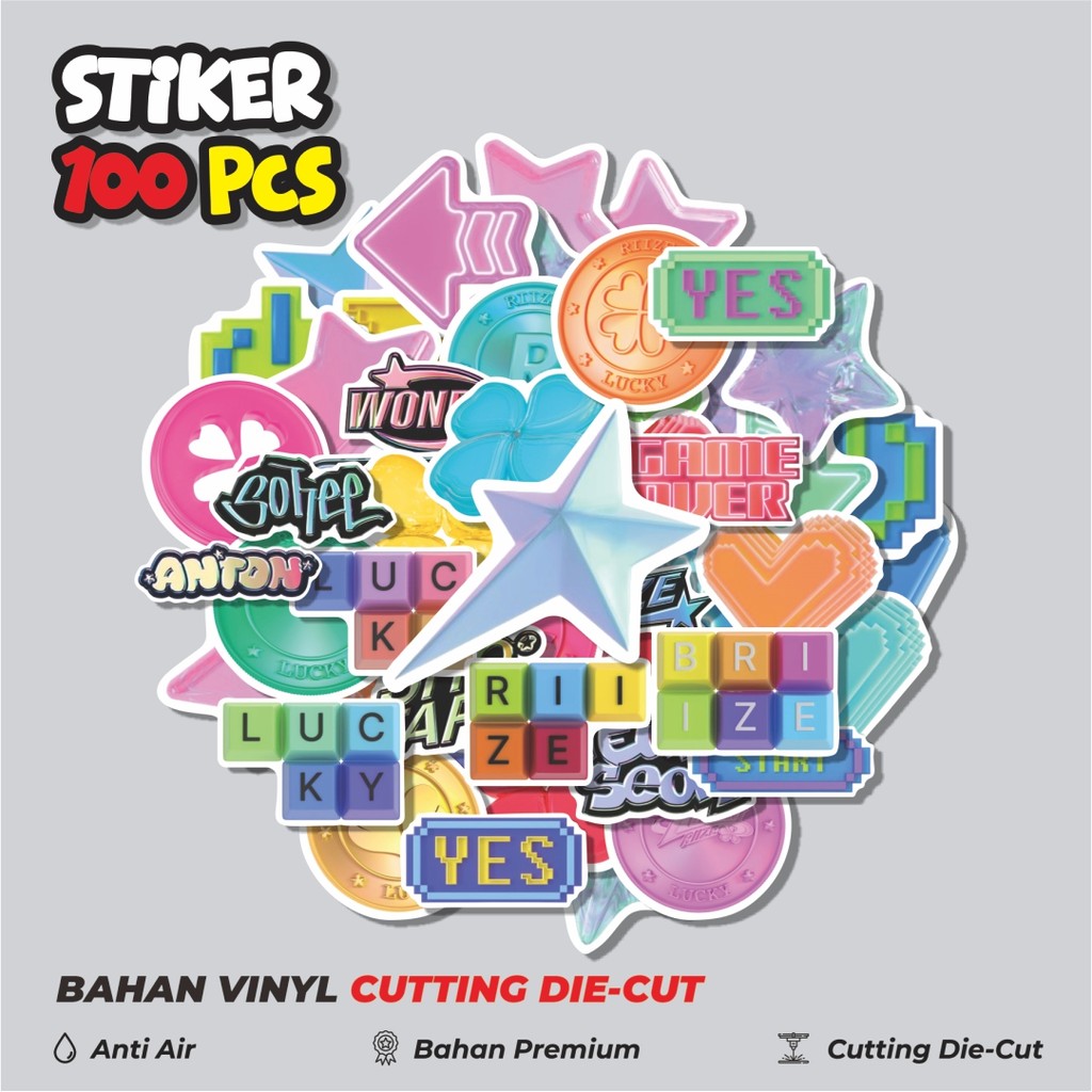 

Terbaru! 50 pcs Stiker Aesthetic Riize Elements Dekorasi Lucu Kreatif untuk Notebook, Skateboard, HP