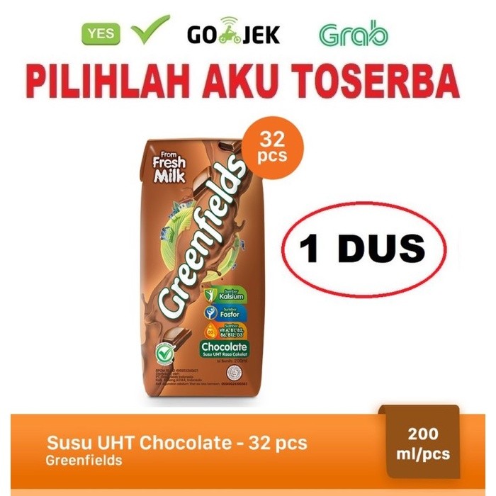 

Susu Greenfields CHOCOLATE 200 ml - (HARGA 1 DUS ISI 32 pcs)