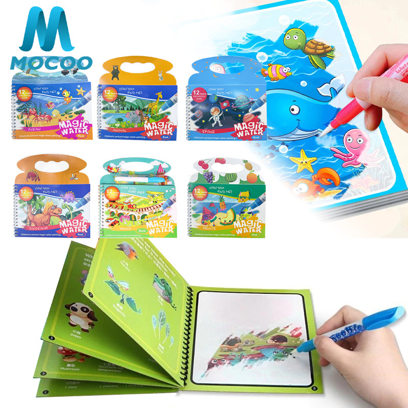 

Magic Water Book / Magic Water Book Buku Gambar Ajaib Mewarnai Edukasi Anak Mainan Gambar