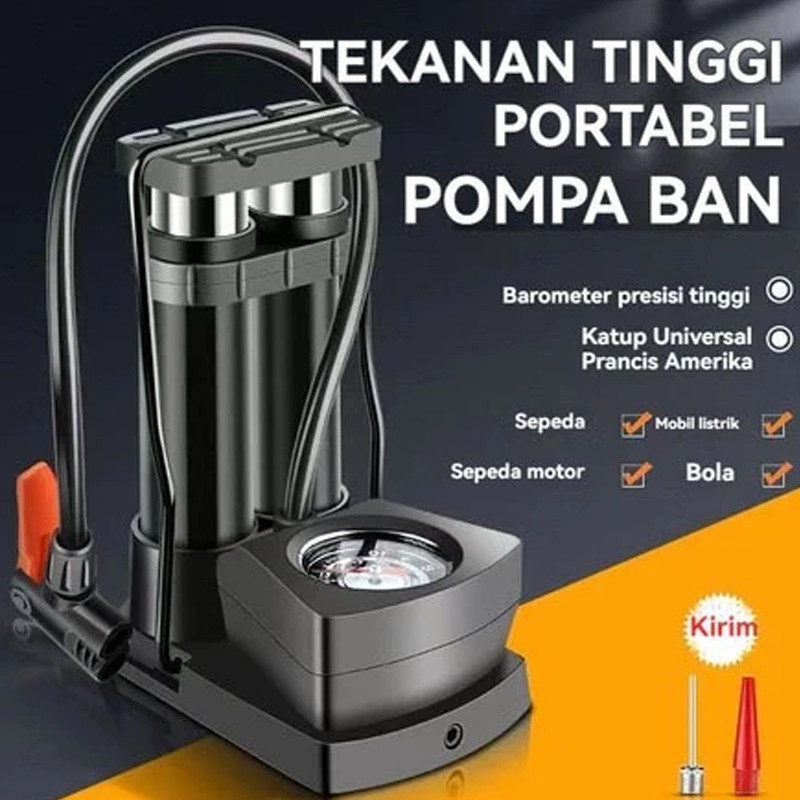Pompa Angin Kaki/Pompa Kaki/Pompa Ban Mini Foot Pump Portable High Pressure Pompa Angin Kaki Untuk b