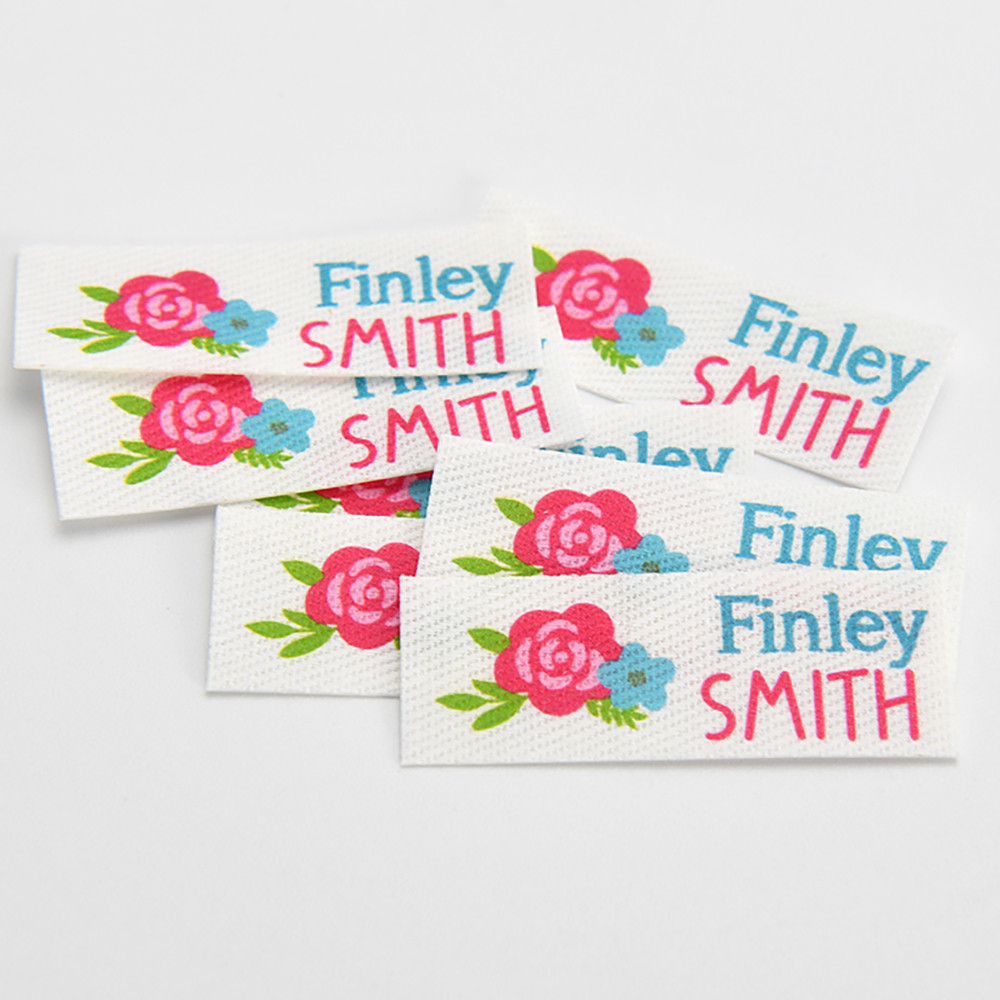

Rectangle Labels 40x15mm - Iron/Sew On Cotton Tags for Home Decor & Sewing Supplies - Logo/Name Customizable