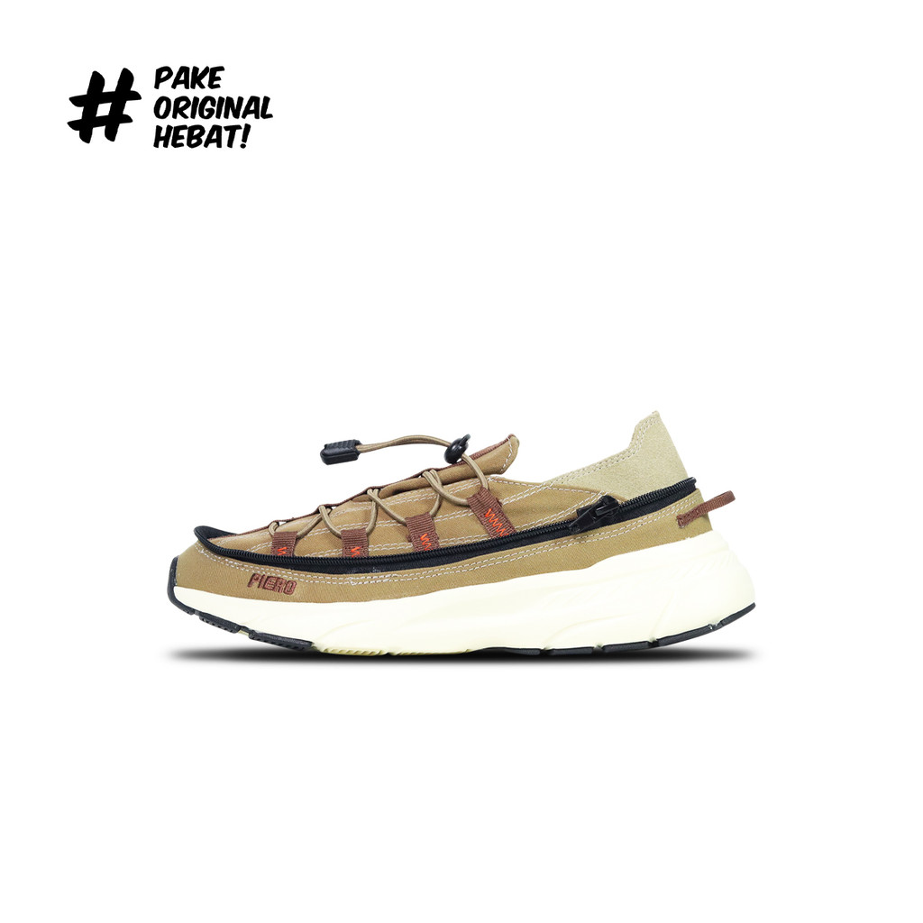 Piero Sepatu Sneakers Jogger V54 Moctrail - Olive/Brown/Broken White