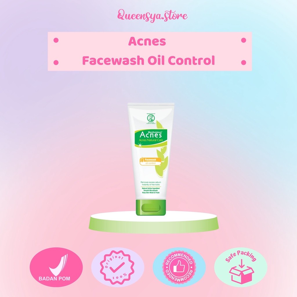 Acnes Natural Care Face Wash Oil Control 100gr 50gr | Sabun Cuci Muka Berjerawat & Minyak Berlebih
