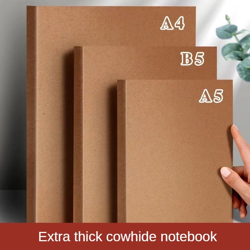 

A5 Thick Kraft Paper Notebook Thickened Notebook Simple Postgraduate Entrance Examination Square Horizontal Line Blank Book