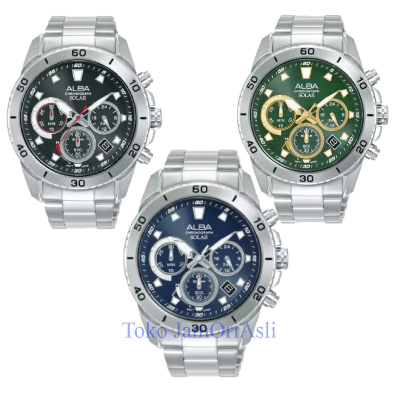 Promo OriginalJam Tangan Pria Alba AZ5013X1 AZ5015X1  AZ5011X1  Solar Chronograph Garansi 1 Tahun