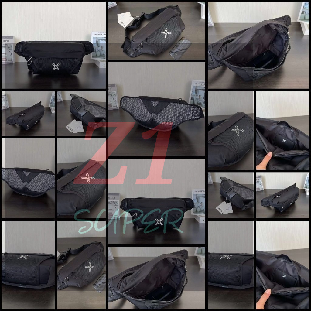 tas bumbag zko large waistbag logo cross nylon selempang