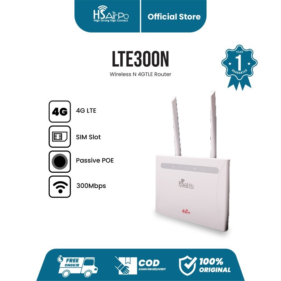 HSAirPo LTE300N Router 4G LTE SimCard 300Mbps N