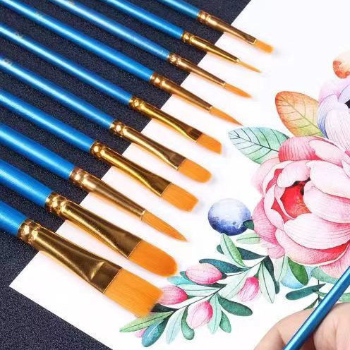 

-JOJU- PAINT BRUSH 1SET ISI 10 / KUAS LUKIS ISI 10PCS / 1SET KUAS LUKIS BERBEDA BENTUK / PAKET LUKIS PRAKTIS