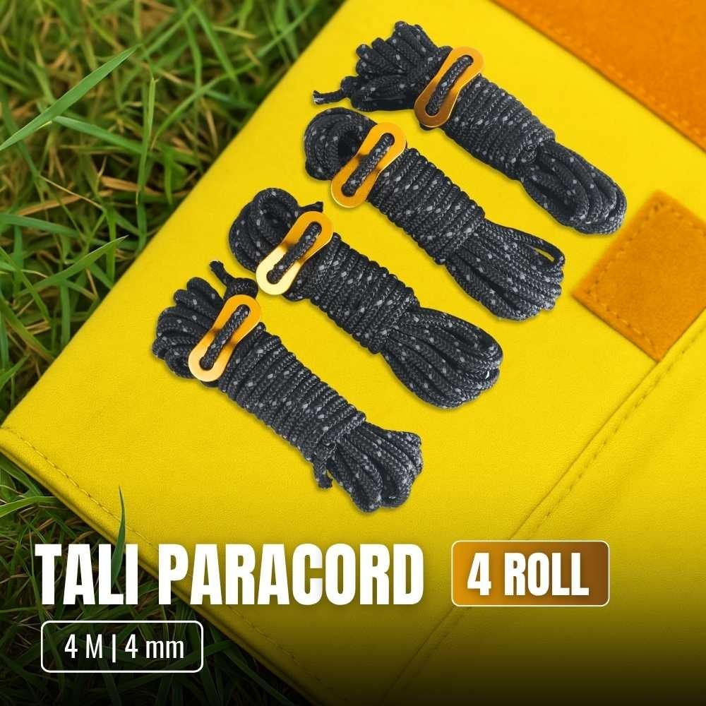 Tali Paracord Tali Tenda 4mm 4 Meter 4 Roll / 4 PCS  - OR