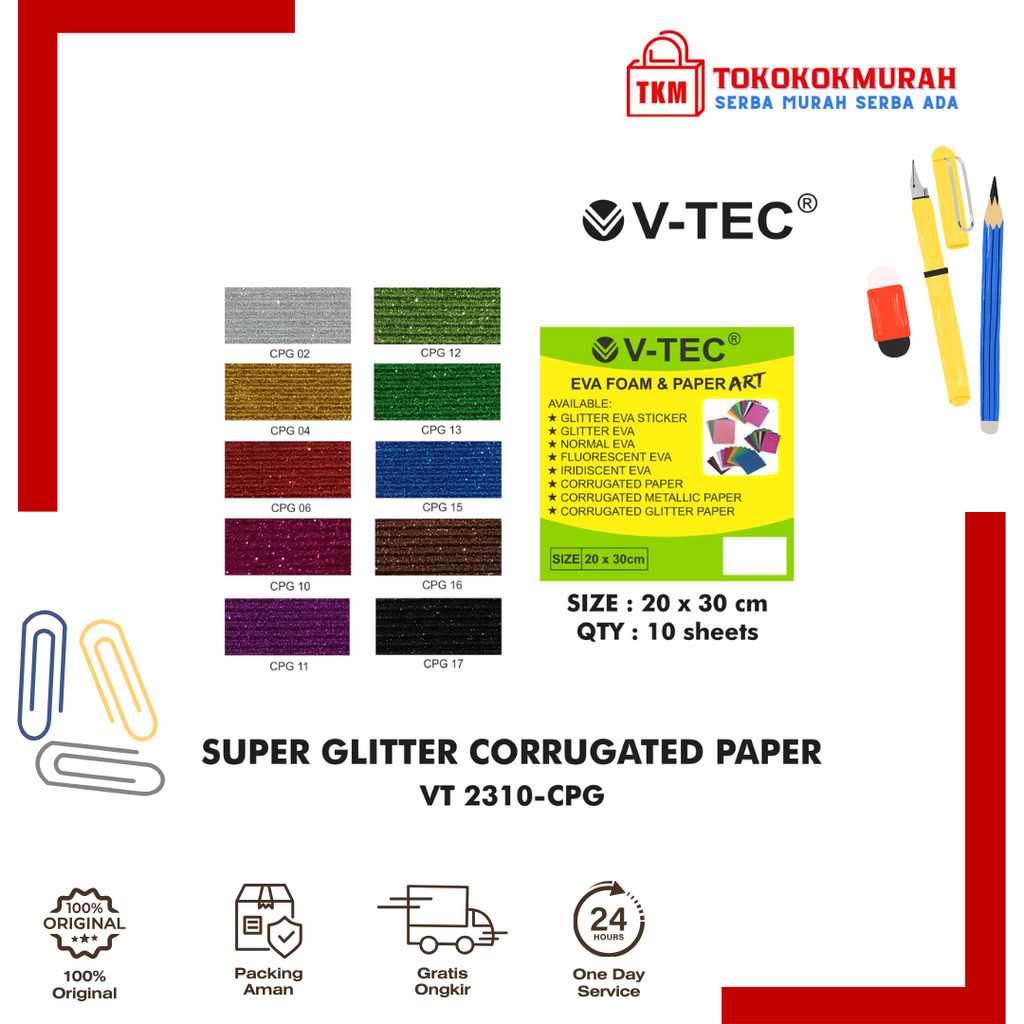 

V-TEC GLITTER EVA FOAM PAPER ART KERTAS GLITER KERAJINAN VT 2310 - GE 20X30 // 2310 - IEG 20x30 PACK