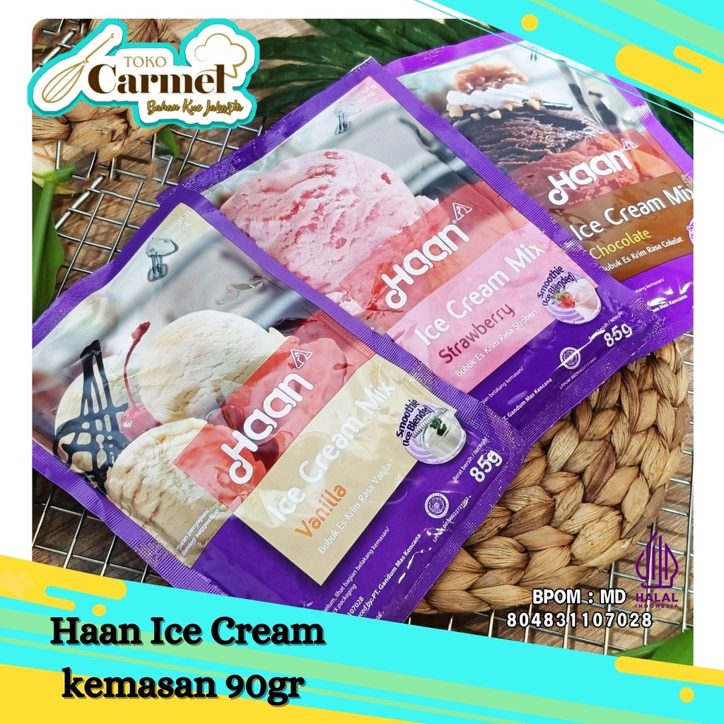 

HAAN Ice Cream Mix 90gr Coklat Strawberi Vanila