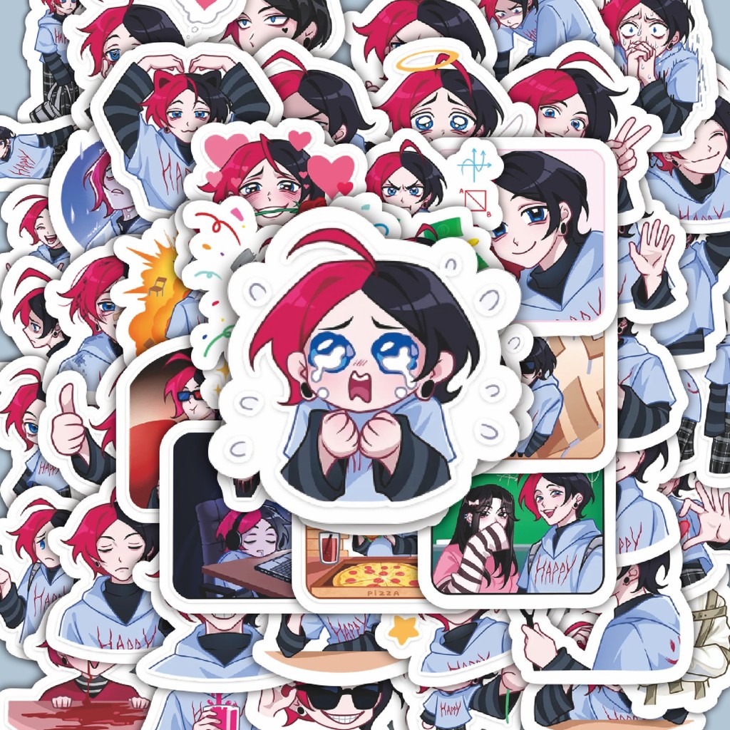 

100PCS Lucu Stiker Kartun Schollboy Chic Stiker Aesthetic Stiker Anti Air Stikers Berperekat Waterproof sticker decal buat Motor Helm Buku Journal Koper Casing HP Laptop Botol Minum Hadiah anak