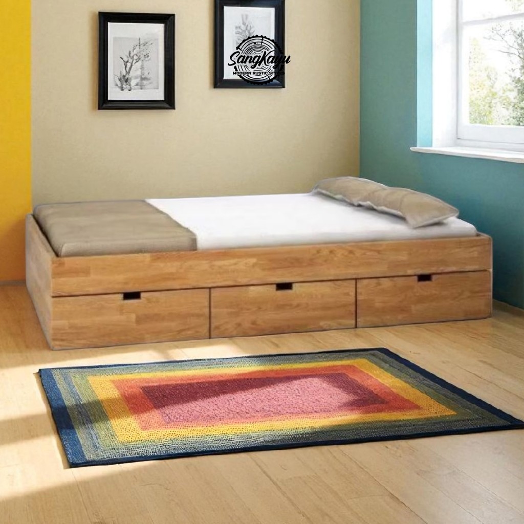 SangKayu Divan Kayu laci Divan kayu minimalis Ranjang kayu Ranjang matras