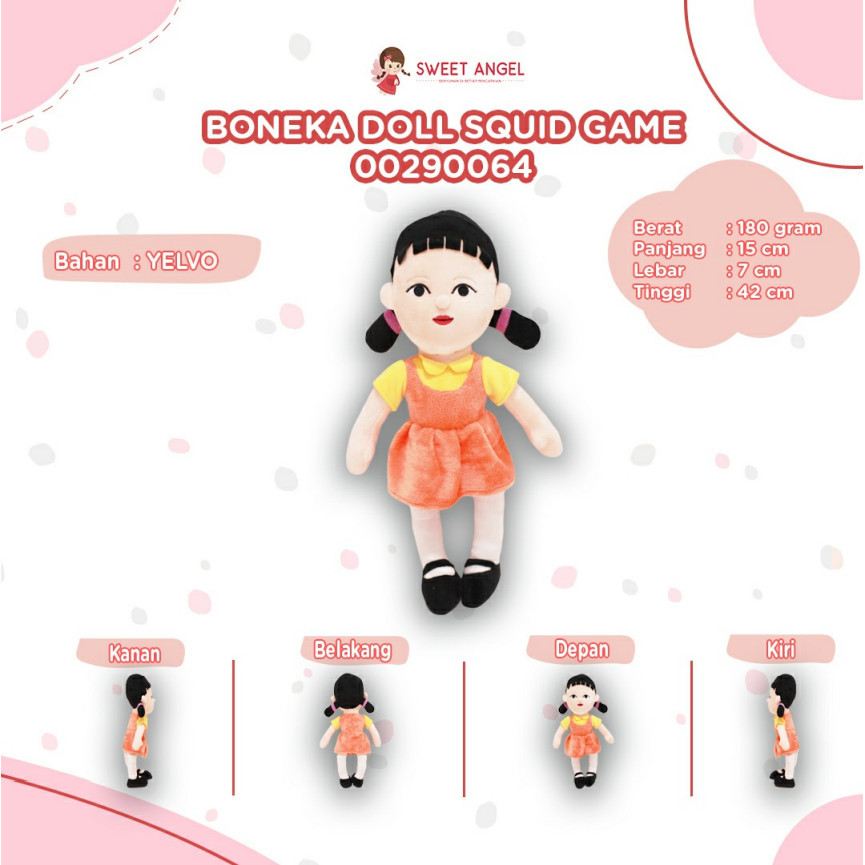 Boneka Squid Game Cewek BONEKA DOLL SQUID GAME 17H'