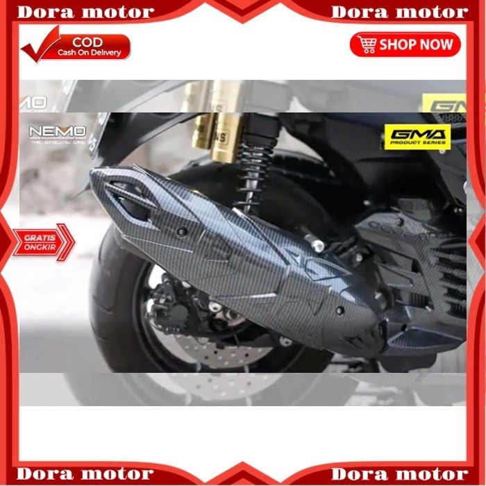 cover knalpot nmax new carbon 2020,2021 COVER CARBON NMAX 2020 PART. KNALPOT Akai Racing