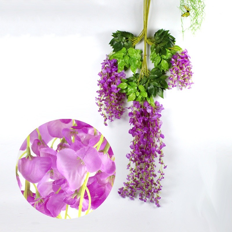 Plastik- Bunga Lavender Artificial Wisteria Tanaman Import Grosir Pernikahan Artifisial