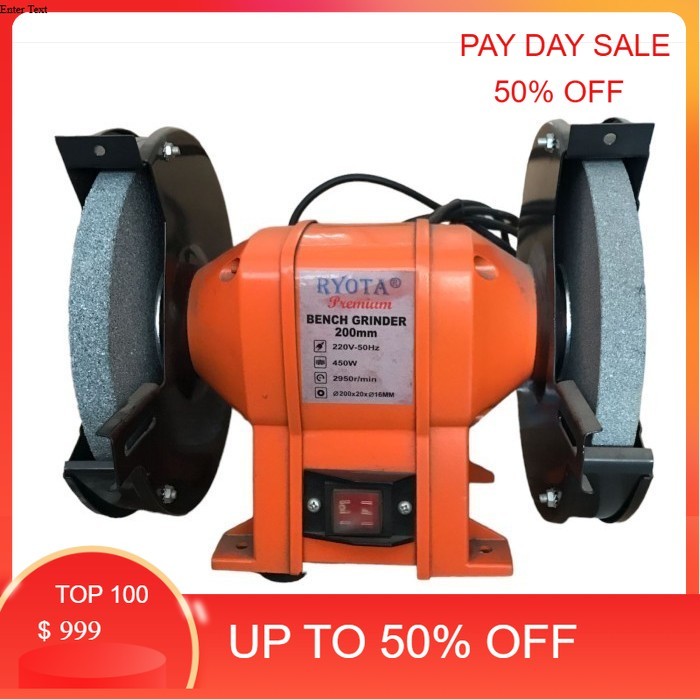 Mesin Gerinda Duduk 6" Inch / Bench Grinder 6" Inch Body Kotak RYOTA