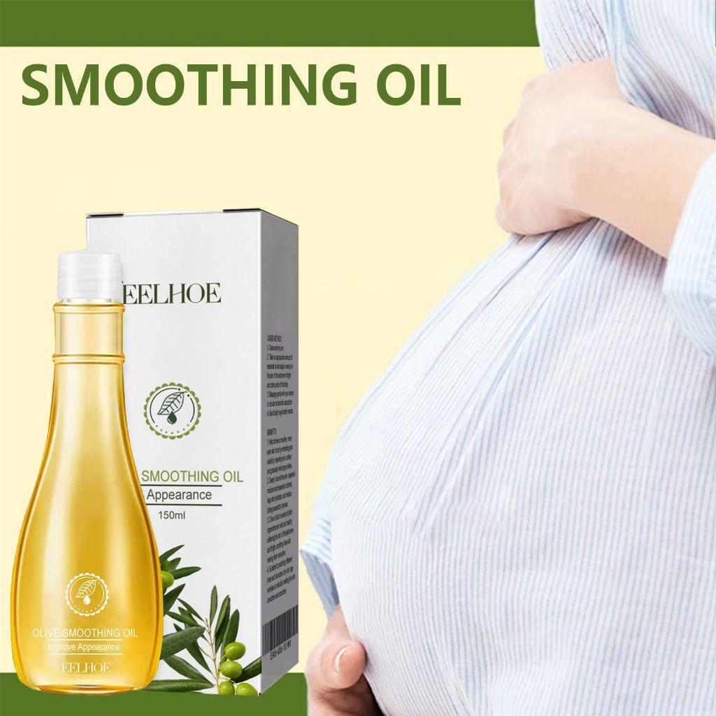 EELHOE Olive Smoothing Stretch Mark Oil 150ml Penghilang Stretch Mark Oil Penghilang Stretchmarks Am