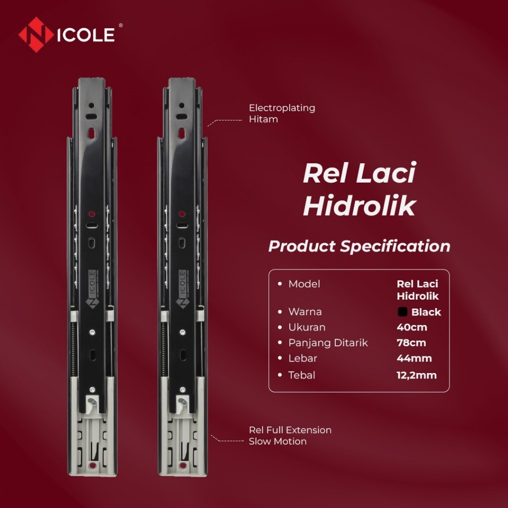 Rel Laci Isi 2 Slow Motion Hidrolik / Rel Laci Soft Closing