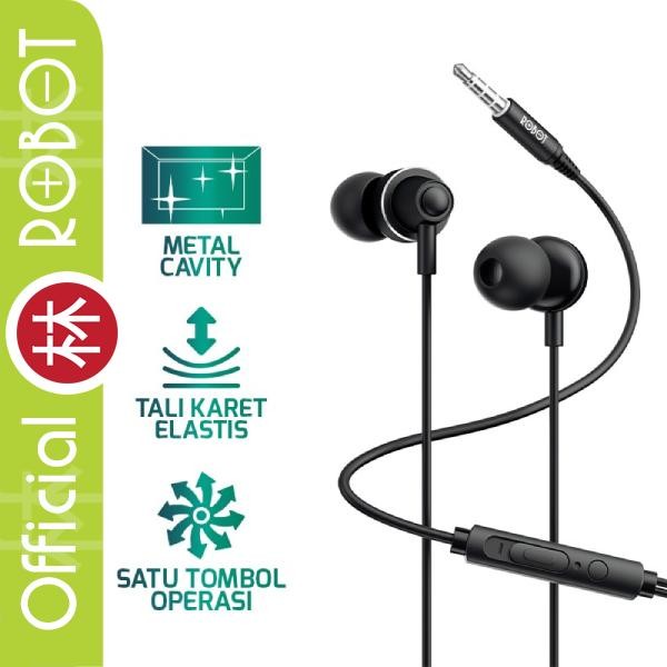 Robot RE240S Wired Headset High-Definition Sound Quality NEW RE240 - Hitam, RE240S