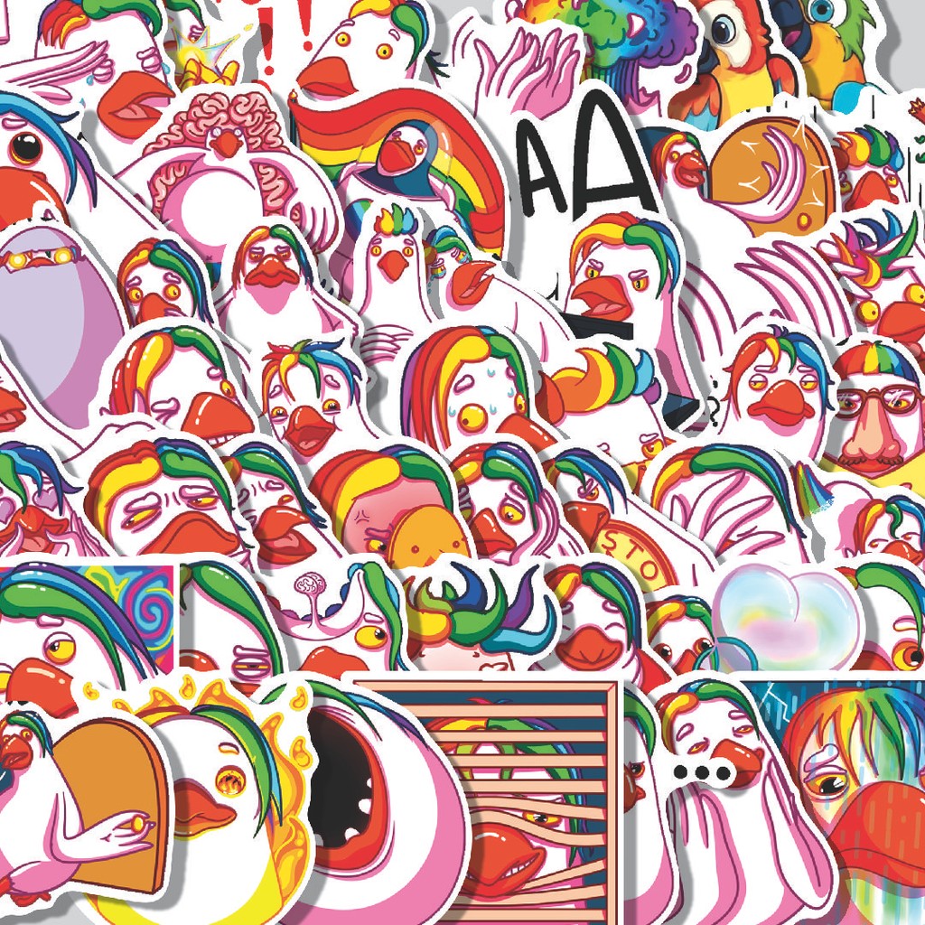 

Stiker Cutting Pack Stiker Parrot's Isi 100Pcs Series Aesthetic Lucu Keren Untuk Koper Bahan Vynil