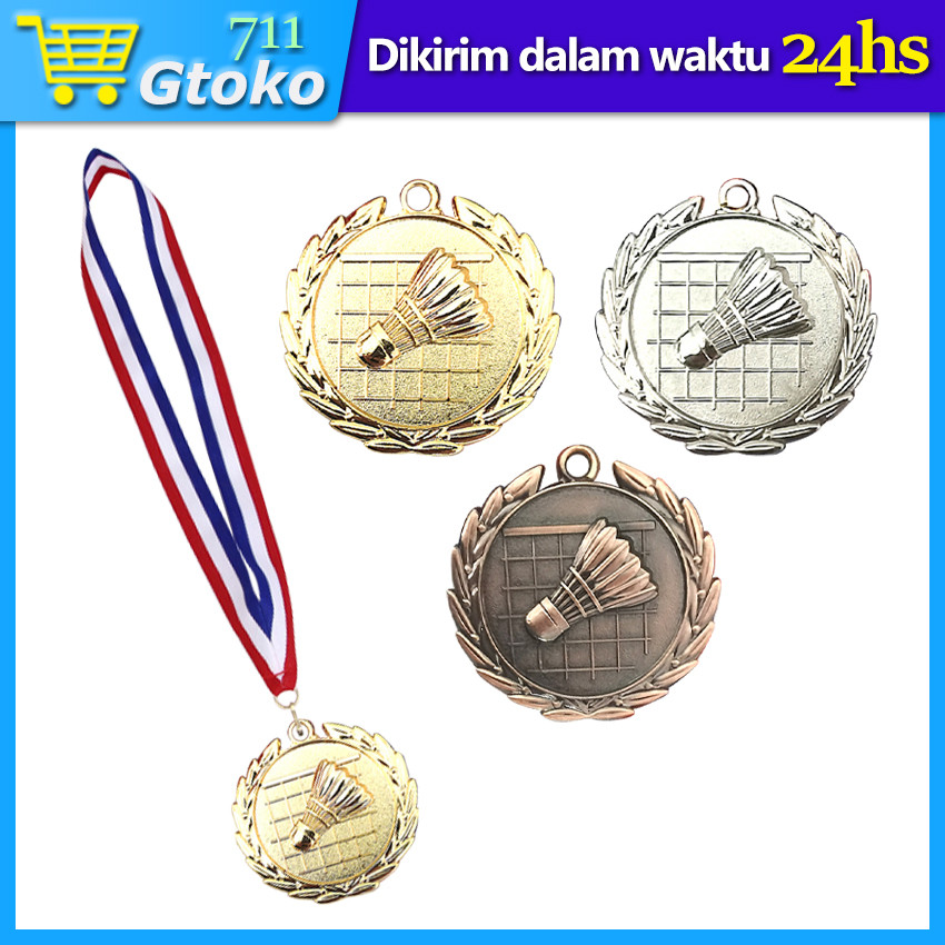 Medali Bulutangkis Medali Kejuaraan Badminton Logam Kuningan Medali Emas Perak Perunggu