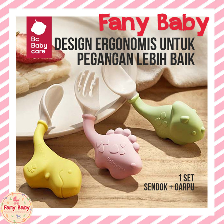 BC BABYCARE DINO LEARNING SPOON FORK SETMurah