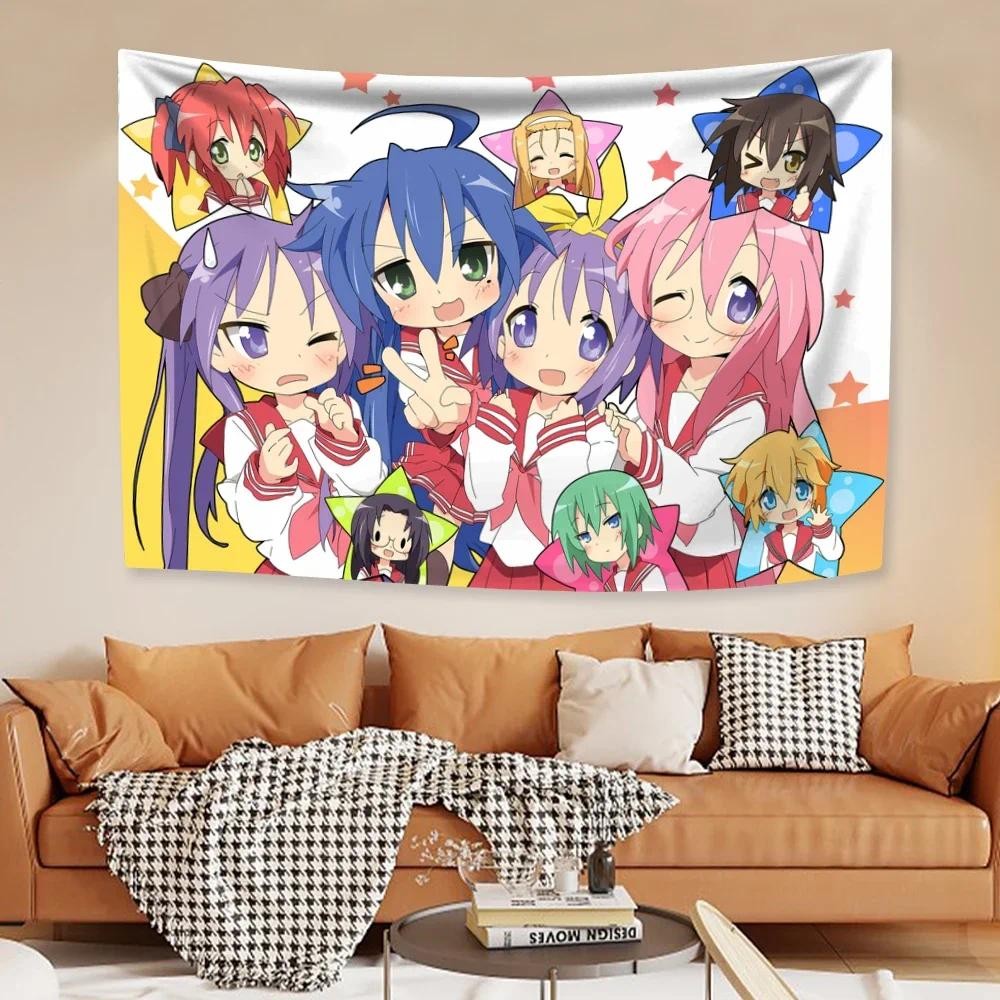 Kawaii Anime Tapestries Lucky Star Izumi Konata Japanese Home Decor Wall Hanging Carpets Bedroom Bac