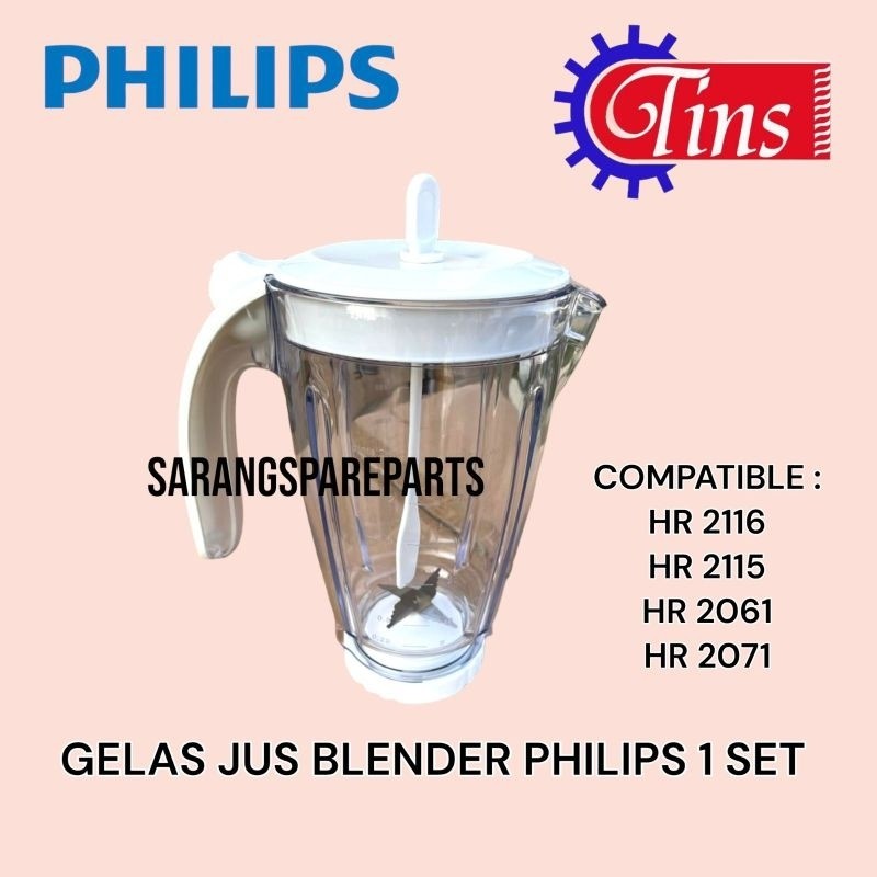 GELAS JUS 1 SET BLENDER PHILIPS HR 2115 HR 2116 HR 2061 HR 2071 / GELAS JUS BLENDER SET PHILIPS HR 2