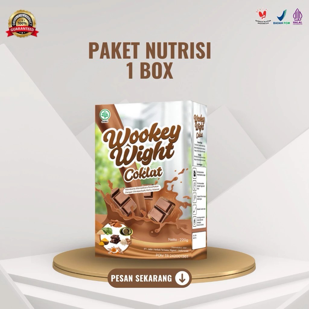

PROMO TERRMURAH 1 BOX!!! Wookey Weight Coklat - Susu Penambah Berat Badan 200gr Paket Nutrisi 1 Box