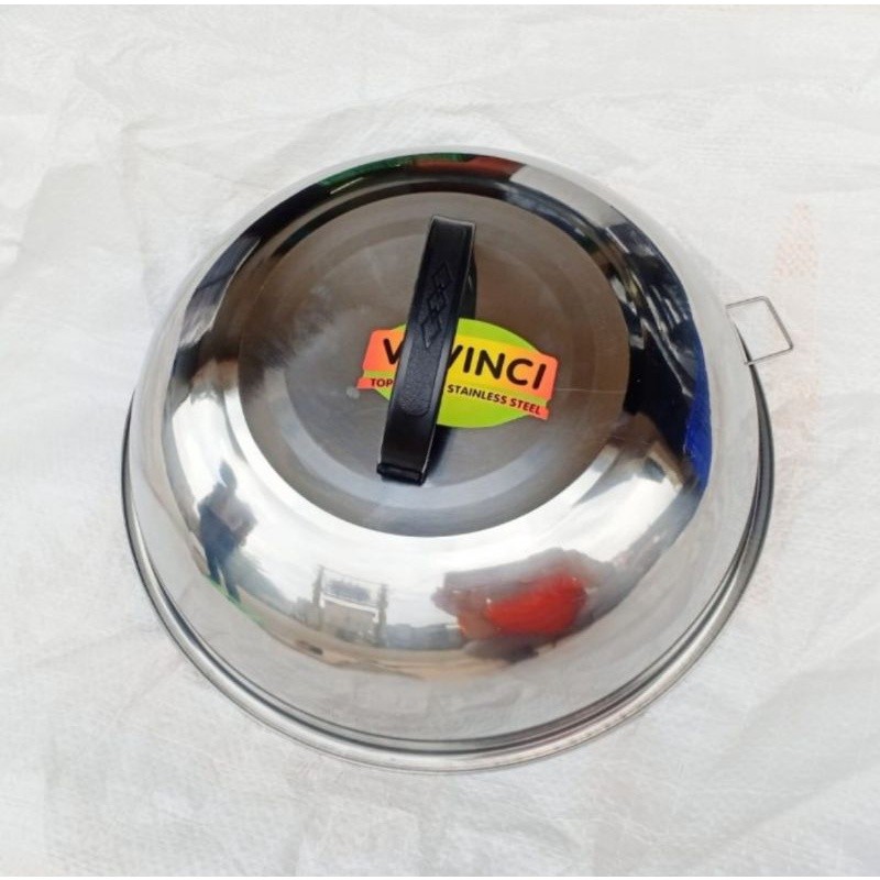 TUTUP WAJAN STAINLES no. 40 VAVINCI TINGGI TUTUP KUALI PENGGORENGAN PANCI