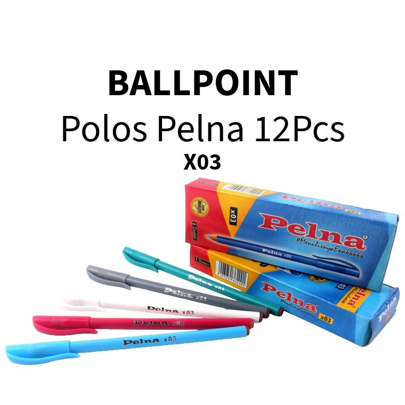 

♚12pcs Pulpen pelna x-03 / 1pak Pulpen Pelna Polos Office♚
