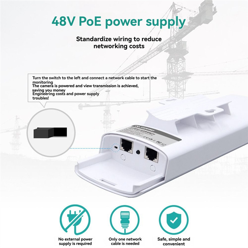 AS95-Wifi Bridge WIFI Signal Extender  Outdoor 3-5KM Long Rang Network Monitoring EU Plug