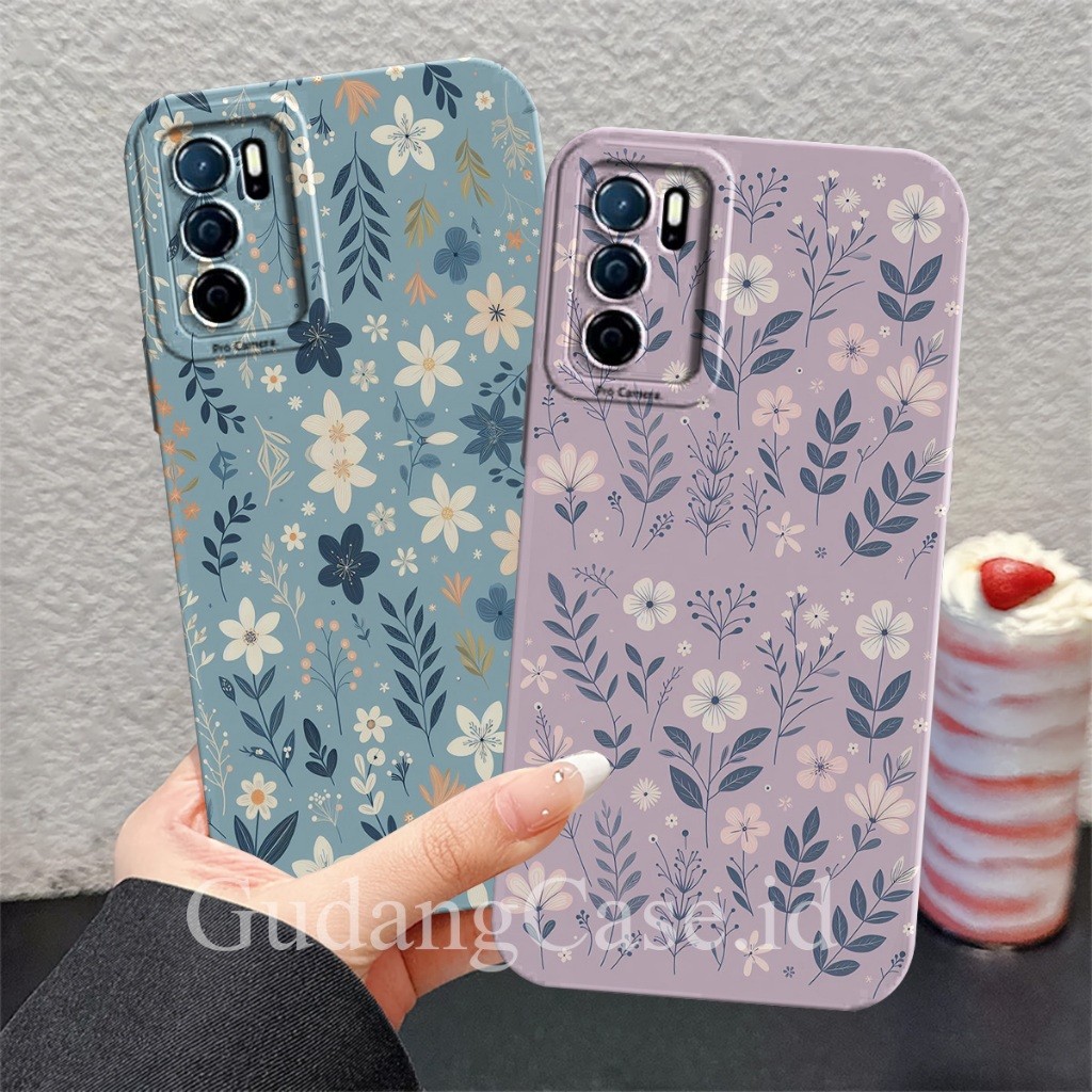 Case Oppo A16 /A54s casing Pelindung Camera Motif Bunga Kecil