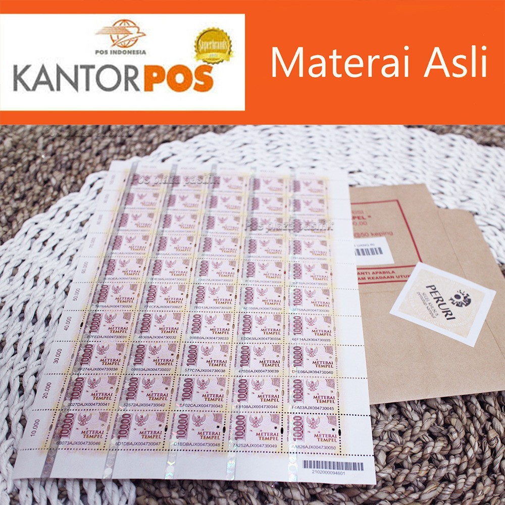 JUAL MATERAI 10000 ISI 50 PCS ASLI EDISI TERBARU